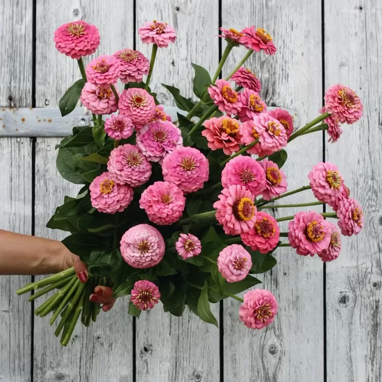Gleznā cīnija ‘Oklahoma Pink' (Zinnia elegans) 